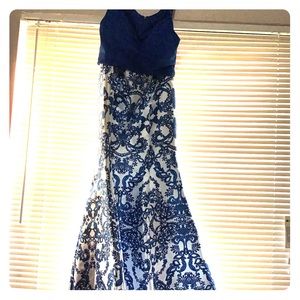 A beautiful two piece mermaid dress.